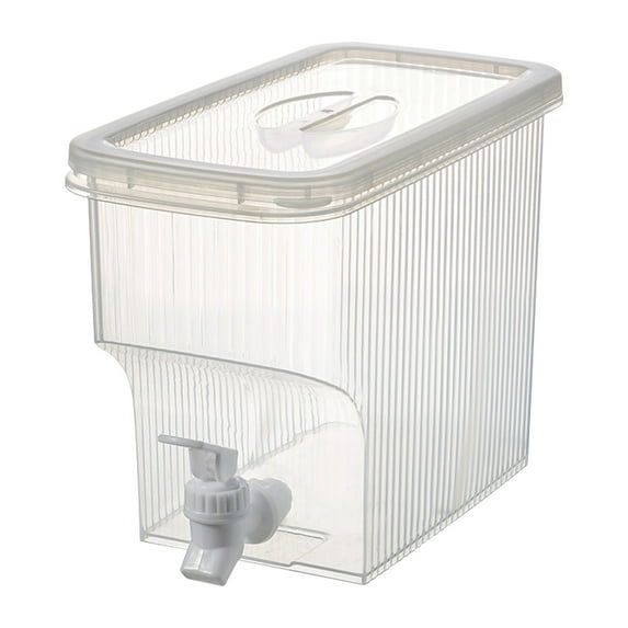 1 Gallon Drink Dispenser for Fridge with Spigot Water Dispenser Leak Proof Lids Filter Screen Beverage Juice Container Sealed Plastic Lemonade Milk Cold Hot Drink Tea Jug(White,6.69x5.11x7.08")