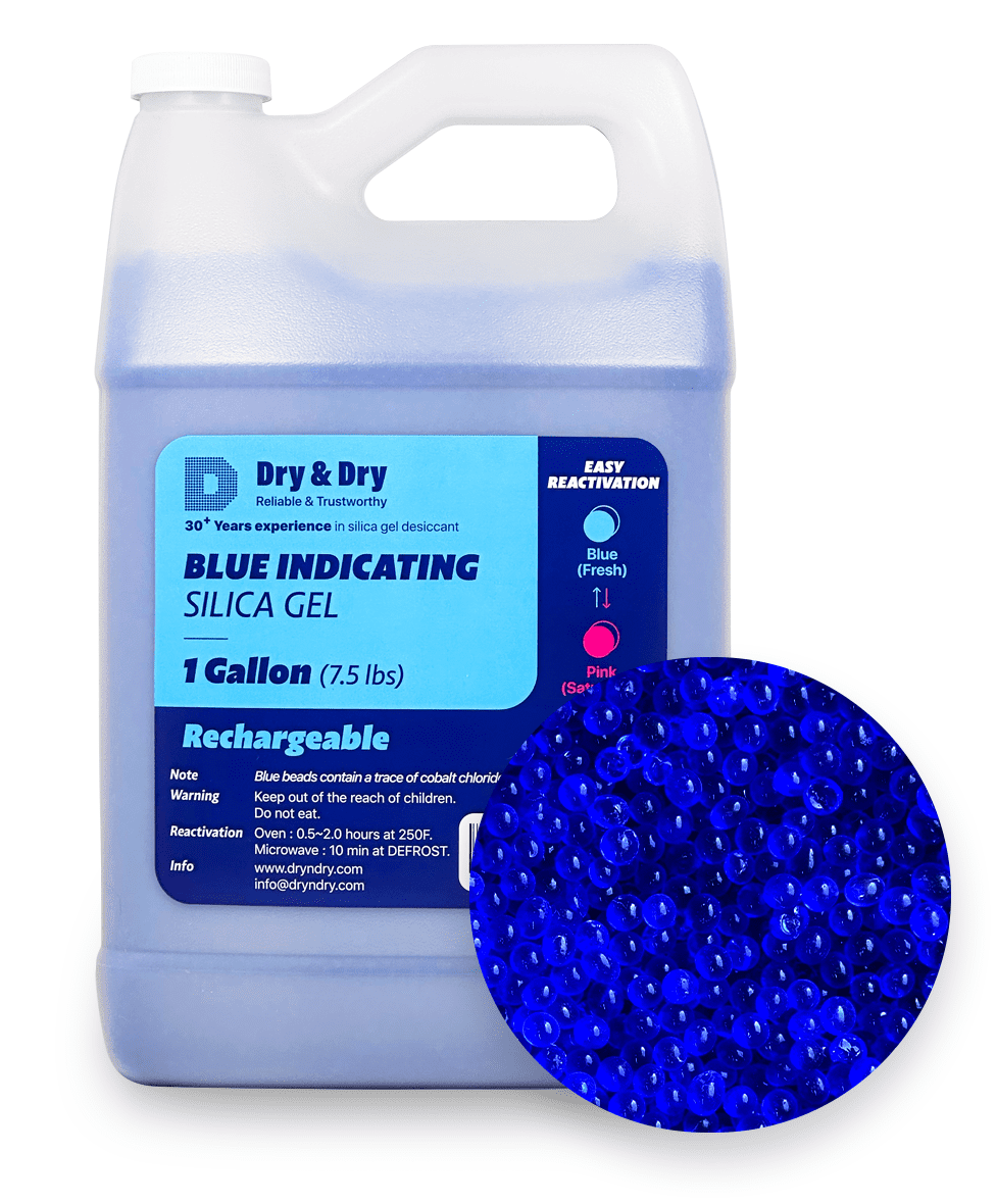 1 Gallon Dry & Dry Premium Blue Indicating Silica Gel Beads (Industry  Standard 2-4 mm) - 7.5 LBS Reusable 