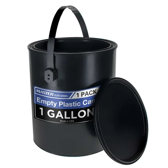 1 Gallon Empty Plastic Paint Can Bucket, Airtight Lid, 128 Fl Oz Coating Storage