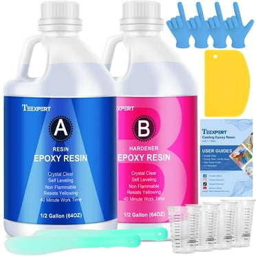1 Gallon Epoxy Resin and Hardener Kit Crystal Clear for Jewelry DIY Art Crafts Casting Coating Wood Resin