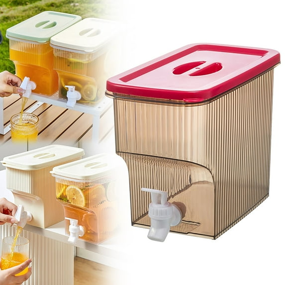 1 Gallon Glass Drink Dispensers For Parties, 1 PCS Drink Dispenser with Faucet & Leak Proof Lids, Beverage Juice Container, 3.9L, Large Capacity, WEIWEIGG