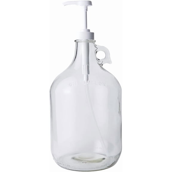 Glass Laundry Detergent Dispenser with Pump, 1 Gallon Glass Jug