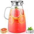thumbnail image 1 of 1 Gallon Glass Pitcher, 128oz Water Pitcher with Lid and Spout Extra Wide Mouth, Glass Carafe for Iced Tea Pitcher Coffee, Juice and Homemade Beverage, 1 of 8