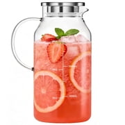 Aofmee 1 Gallon Glass Pitcher with Lid, 128OZ Glass Water Pitcher for Fridge, for Iced Tea Pitcher Coffee and Homemade Beverage