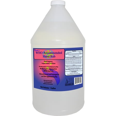 1 Gallon Jug Duda's WHO Recommended Hand Rub, 80% Ethanol, Liquid Hand Sanitizer
