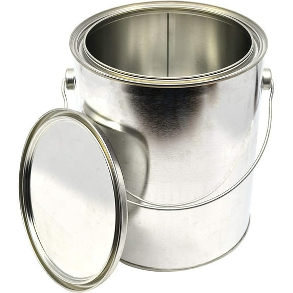 1 Gallon Metal Paint Can with Ears, Bail, and Lid - Made in The from Partially Recycled Metal - 100% Recyclable