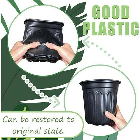 1 Gallon Nursery Plant Pots, Thickened Flexible Seedling Containers With Drainage Holes - Lightweight Reusable Pots For Succulents, Cuttings, Transplanting - Ideal For