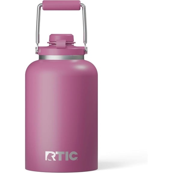 1 Gallon Outback Jug, Stainless Steel, Ceramic Lined Insulated Water Bottle with Lid and Handle, BPA-Free, Double Wall Vacuum Insulation, Orchid