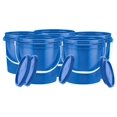 thumbnail image 1 of 1 Gallon Plastic Bucket Container with Lid Blue Color Food Grade BPA Free Made in USA (Pack of 5 Buckets), 1 of 2