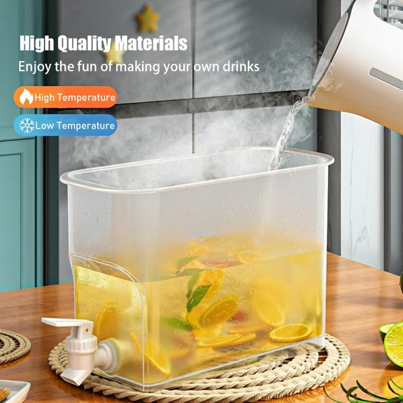 1 Gallon Plastic Drink Dispenser, 2 Juice Dispenser for Fridge, Water Dispenser with Spigot and Filter Screen, Beverage Dispensers, Cold Drink Jug for Christmas Party Supplies