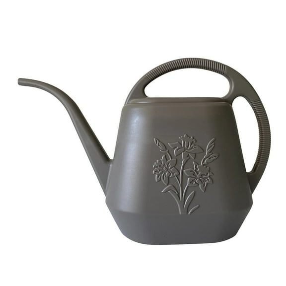 1-Gallon Plastic Watering Can with Comfortable Handle, Garden Watering Cans Long Spout for Indoor Outdoor Watering Plants (Coffee)