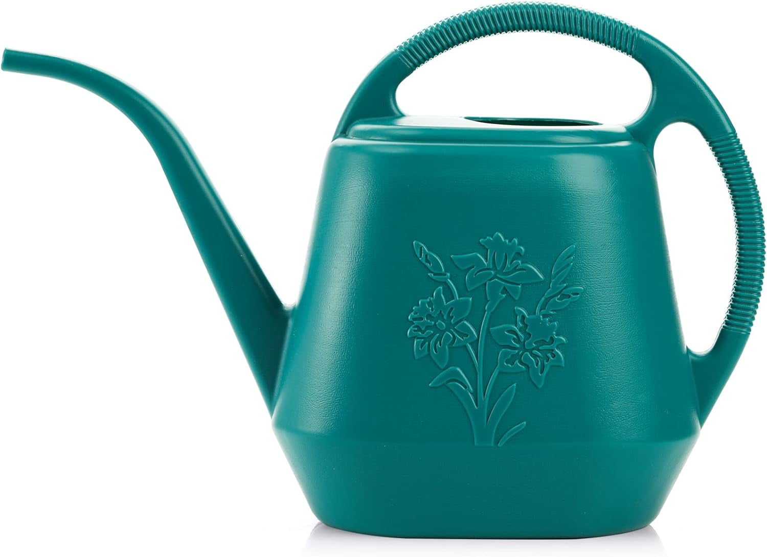 1-Gallon Plastic Watering Can with Comfortable Handle, Garden Cans Long Spout for Indoor Outdoor Plants (Green)