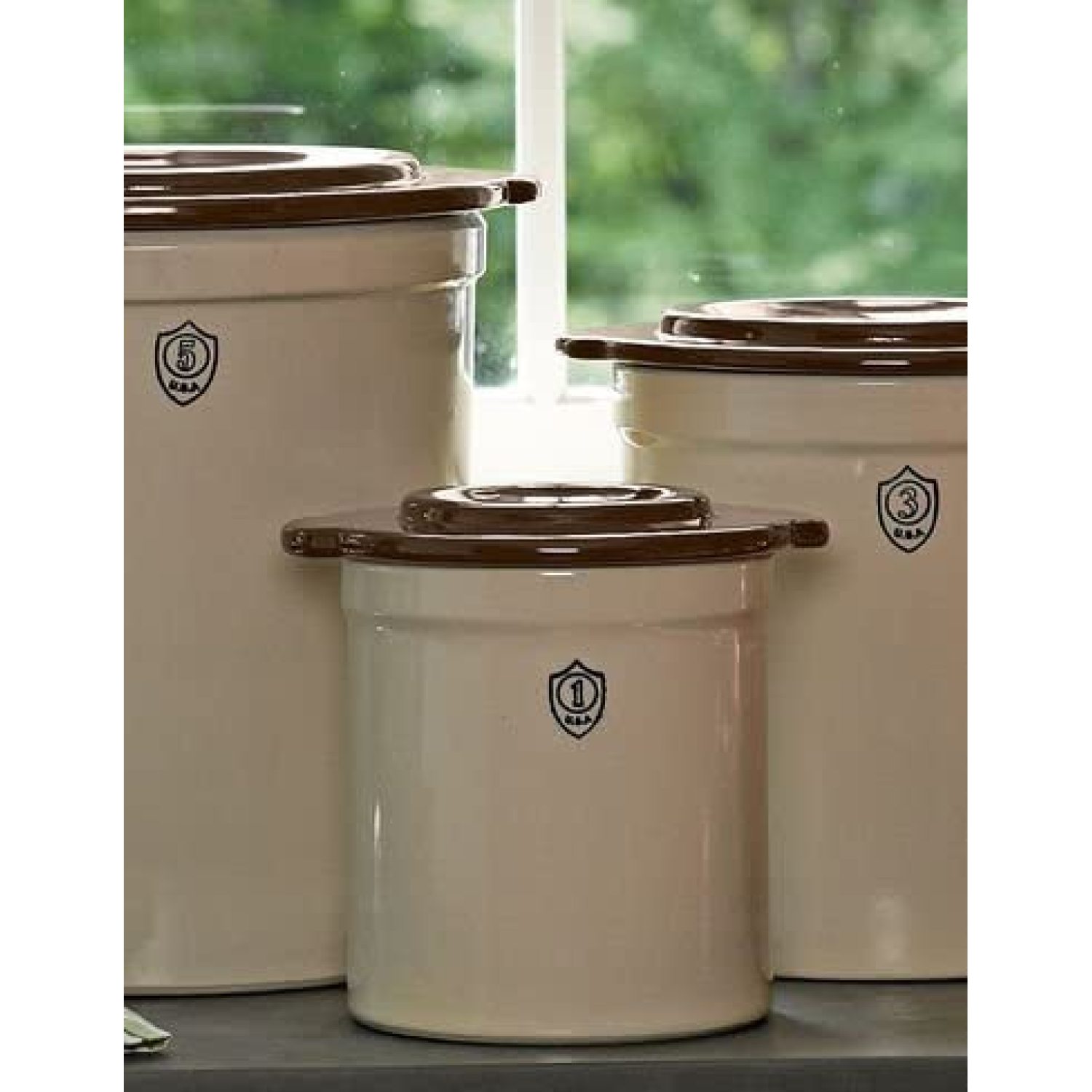 1Gallon Stoneware Pickling Crock Complete Kit