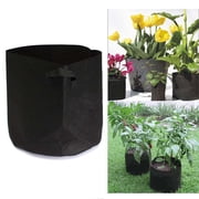 1 Gallon Thickened Grow Bags, Heavy Duty Non-Woven Fabric Pots with Durable Handles, Aeration Containers for Tomatoes, Potatoes, Vegetables, and Plants, Round Root Pouch Planter Black