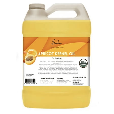 1 Gallon USDA Organic Cold Pressed Unrefined Apricot Kernel Oil