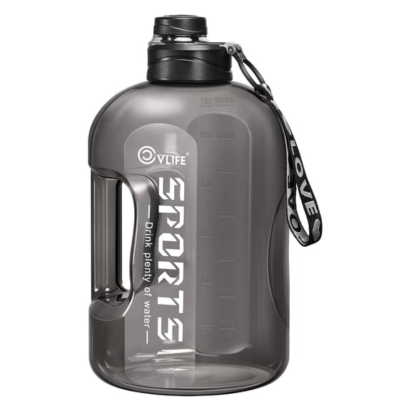 1 Gallon Water Bottle with Handle, Large Gallon Water Jug with Strap, Big Sports Bottle for Gym,128 oz, BPA Free
