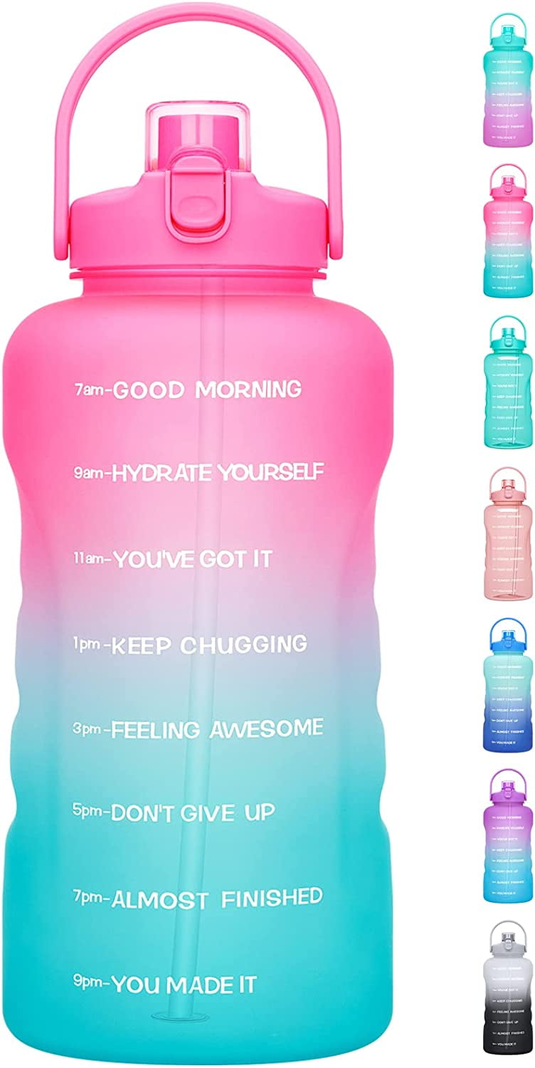 1 Gallon Water Bottles with Straw, 128 oz / 3.8L Water Bottle BPA Free  Innovative 2-IN-1 Lid Gym Bottle with Times to Drink Motivational, Large  for Sports Fitness Camping Water Jug One Gallon - Walmart.com
