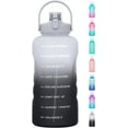 thumbnail image 1 of 1 Gallon Water Bottles with Straw, 128 oz / 3.8L Water Bottle BPA Free Innovative 2-IN-1 Lid Gym Bottle with Times to Drink Motivational, Large for Sports Fitness Camping Water Jug One Gallon, 1 of 8