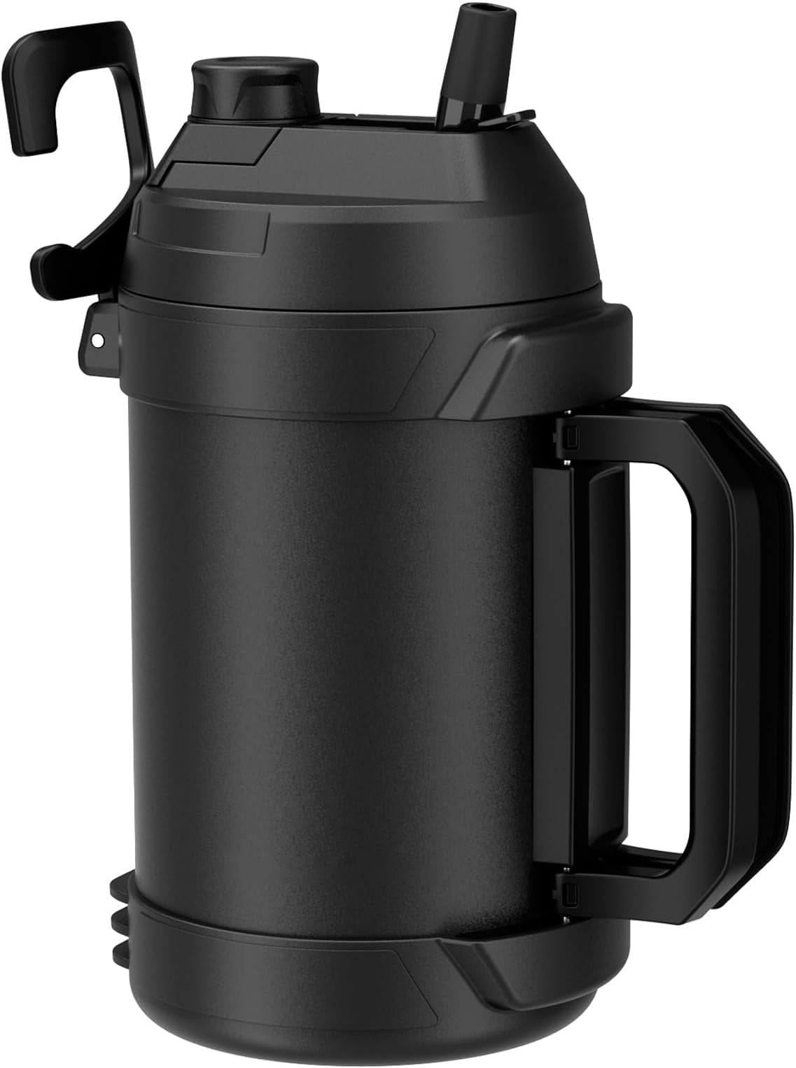 1 Gallon Water Jug, One Gallon Large Triple Wall Insulated  Jug With Straw and Spout,  128 oz Stainless   Water Bottle Keeps Cold 48 Hours for Outdoors, Black