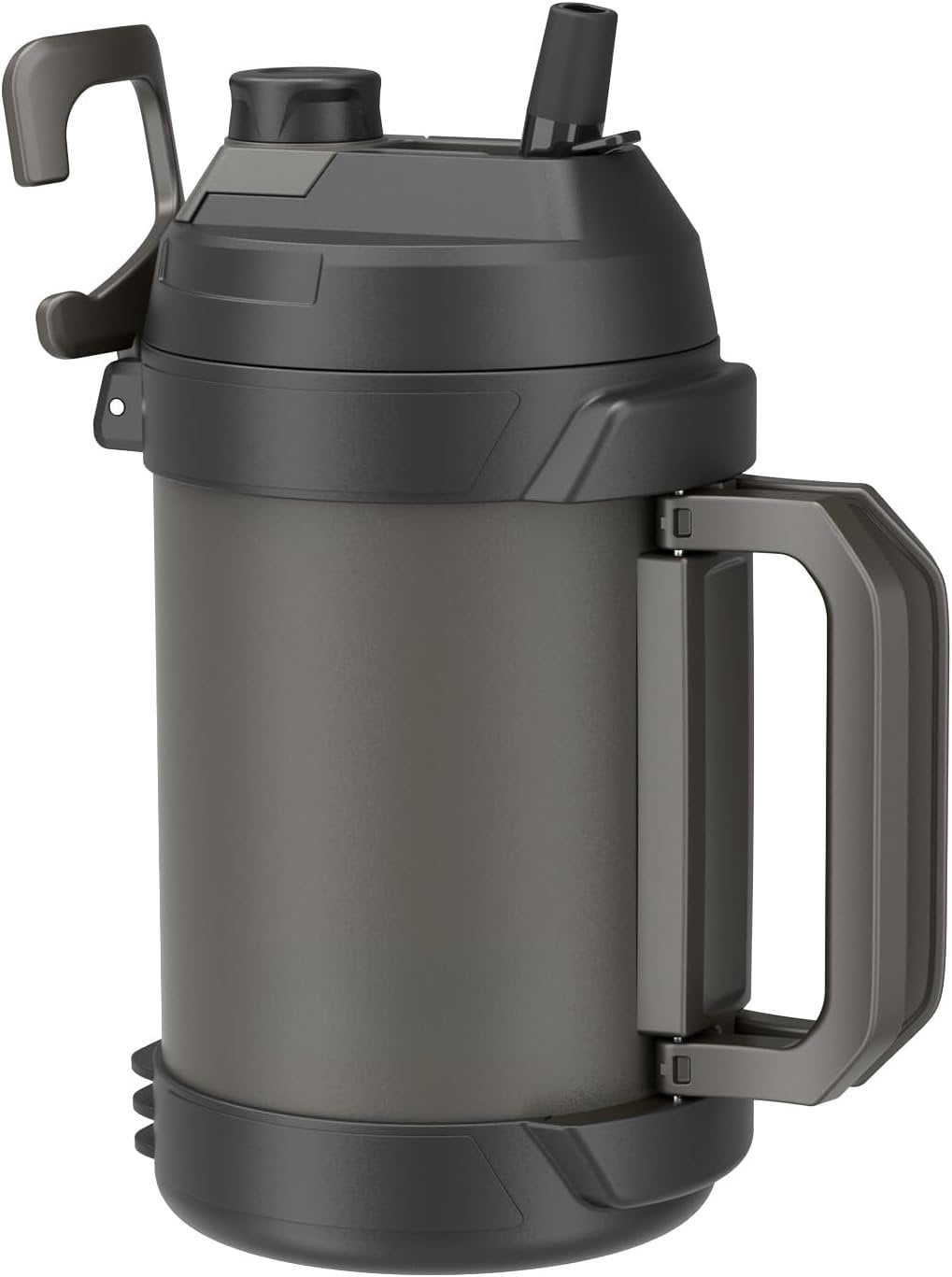 1 Gallon Water Jug, One Gallon Large Triple Wall Insulated  Jug With Straw and Spout,  128 oz Stainless   Water Bottle Keeps Cold 48 Hours for Outdoors, Coal