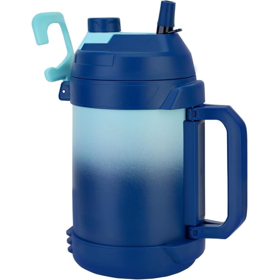1 Gallon Water Jug, One Gallon Large Triple Wall Insulated Metal Jug With Straw and Spout,  128 oz Stainless Steel  Water Bottle Keeps Cold 48 Hours for Outdoors