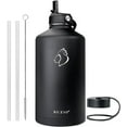 1 Gallon Water Jug with Straw Handle Lid, 128oz Water Bottle Stainless Steel Double Wall Hydro