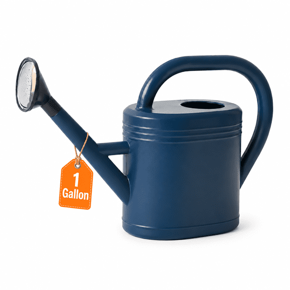 1 Gallon Watering Can for Indoor Plants, Plant Watering Can with Long Spout & Removable Sprinkler Head, Garden Watering Can for Outdoor Flowers, Houseplants & Patio, Blue