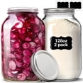 thumbnail image 1 of 1 Gallon Wide Mouth Mason Jars 2  128 Oz Glass With Lids Flour Sugar Storage Containers Large For Pickles Fermented Food Sourdough Starter, 1 of 8