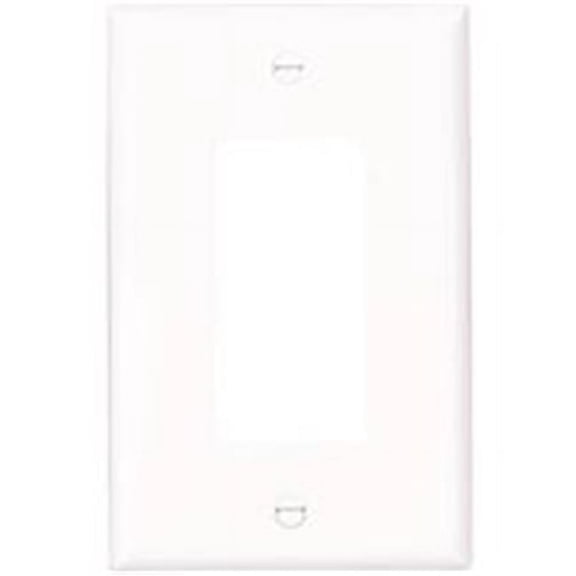 1 Gang Decorator Poly Mid Wall Plate - White