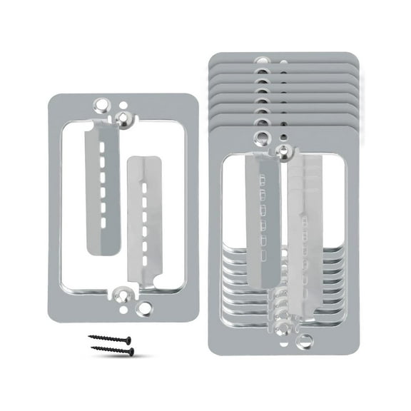 1-Gang Drywall Bracket Steel Low Voltage Cat6 Ethernet Cable Wall Bracket 10Pack