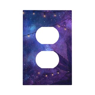Galaxy Nebula Light Switch Plate Cover - 1-Gang Toggle, Purple Blue Space Design, Polycarbonate