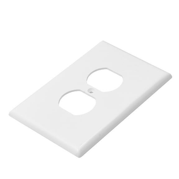 1-Gang Duplex Wall Outlet Cover, 10-Pack Plastic Faceplate, Smooth Finish