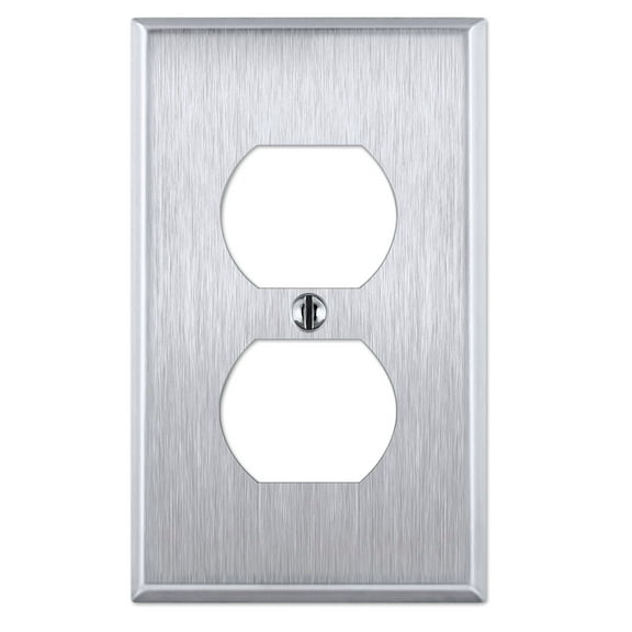 1 Gang Electrical Outlet Stainless Steel Cover Plate, Receptacle Socket Cover for Outlets, Outlet Wall Plate, One Gang Wall Plug Cover - Stainless Steel - UL Listed, 4.5 x 2.75 Inches (Made in USA)