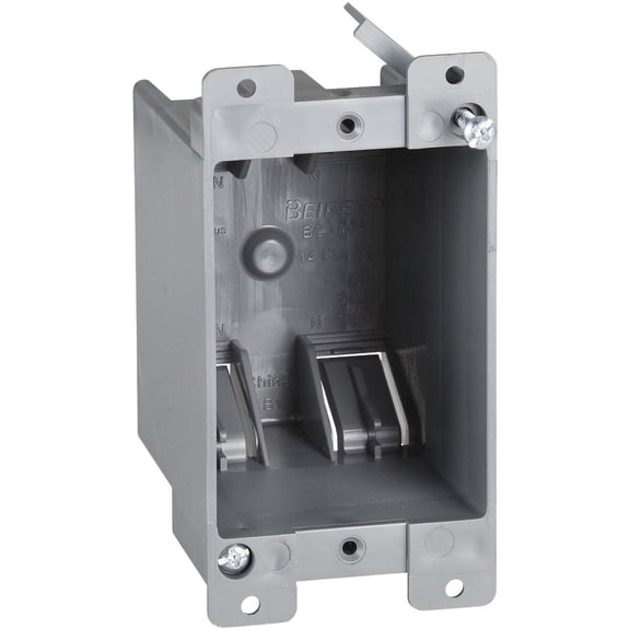 1-Gang PVC Molded Old Work Wall Electrical Box, 14 Cu. In. BCJ-006