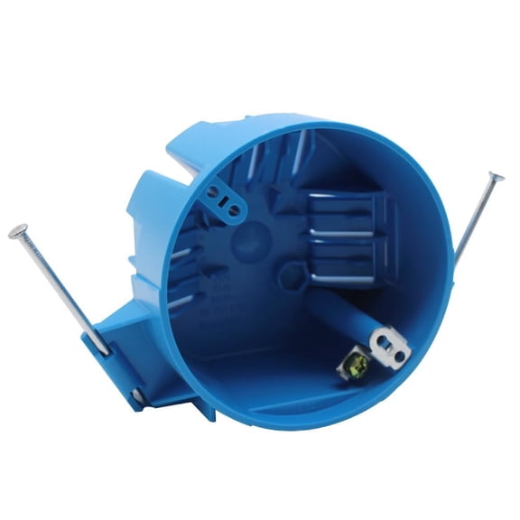 1 Gang PVC Round Ceiling Electrical Box,4" Dia with Grounding Lug and Screw,New Work 20 Cubic inch Box,ETL,for Residential and Light Commercial Applications(1 Pack)