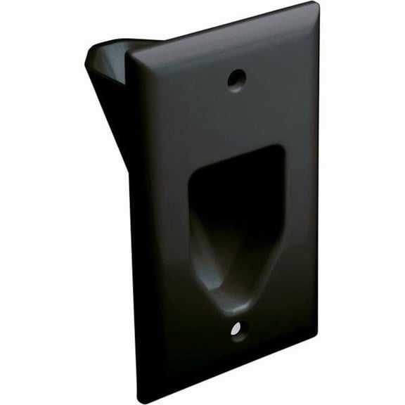 1-Gang Recessed Low Voltage Cable Plate - Black