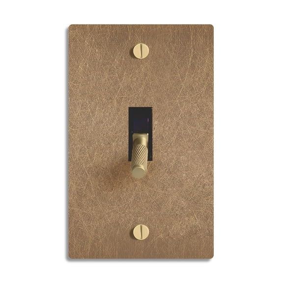 Select 1-Gang Solid Brass Toggle Switch, Vintage Brass Finish, 15A 120V AC Wall Mount, Vintage Style Single Pole & 3-Way Compatible, with Faceplate & Switch Module, UL Listed