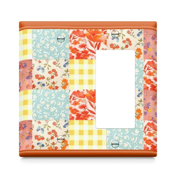 1-Gang Screwless Pioneer Floral Decorative Wall Plates,Size 1-Gang 2.9"W X 4.7"H,Unbreakable Thermoplastic Faceplate Cover for Kitchen Living Room Bedroom Decorator Receptacle Outlet Switch