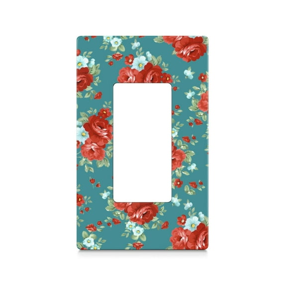 1-Gang Screwless Pioneer Floral Decorative Wall Plates,Size 1-Gang 2.9"W x 4.7"H,Unbreakable Thermoplastic Faceplate Cover for Kitchen Living Room Bedroom Decorator Receptacle Outlet Switch
