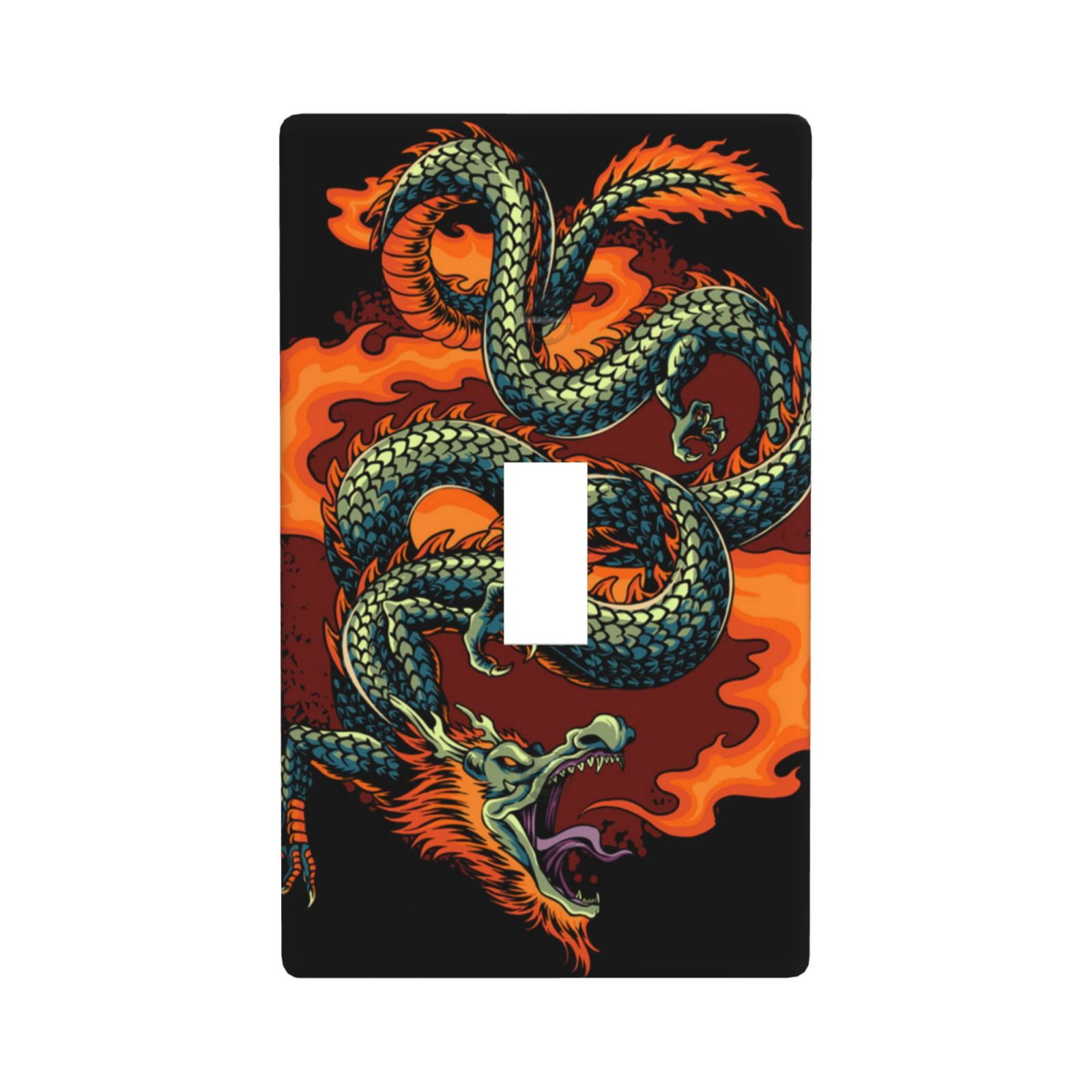 1Gang Toggle Wall Plate Single Light Switch Cover Fire dragon red