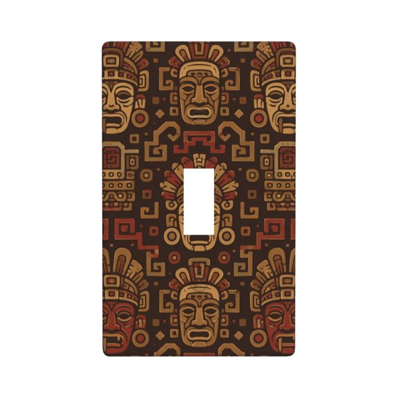 1-Gang Toggle Wall Plate Single Light Switch Cover - Tribal Sun Stone Decorative Art
