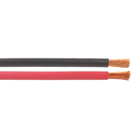 #1 Gauge AWG - Flex-A-Prene - Welding/Battery Cable - Black & Red - 600 V - Made in USA (15 FEET OF EACH COLOR)