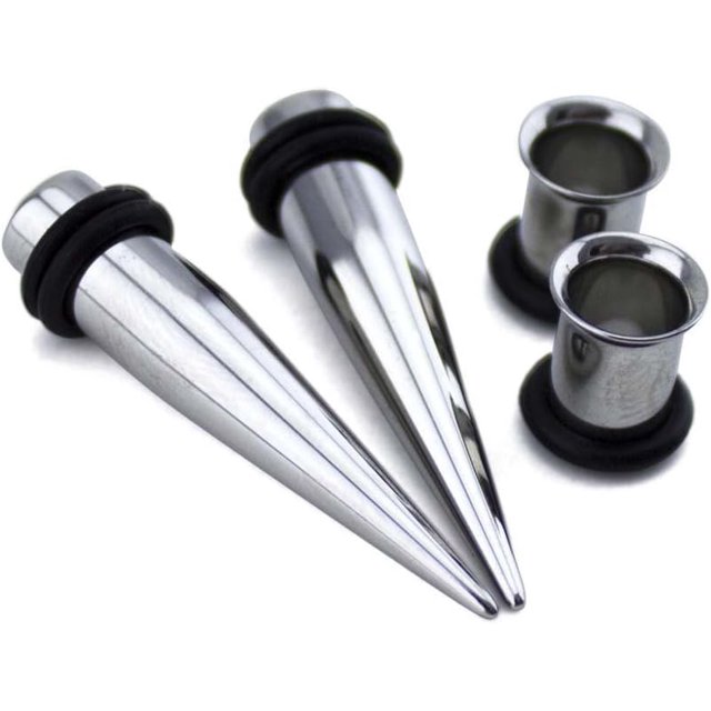 1 Gauge Ear Stretching Kit (1G 7mm) 2 Steel Tapers & 2 Steel
