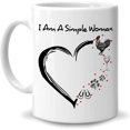 thumbnail image 1 of 1. Gifts For Her Dog Mom Owners Dog Lovers Wine Cock Flip Flop Lovers - Birthday Christmas - I'm A Simple Woman Pawprint 11oz White Ceramic Coffee Tea Mug - Gifts For Girls Women Minimalist, 1 of 7