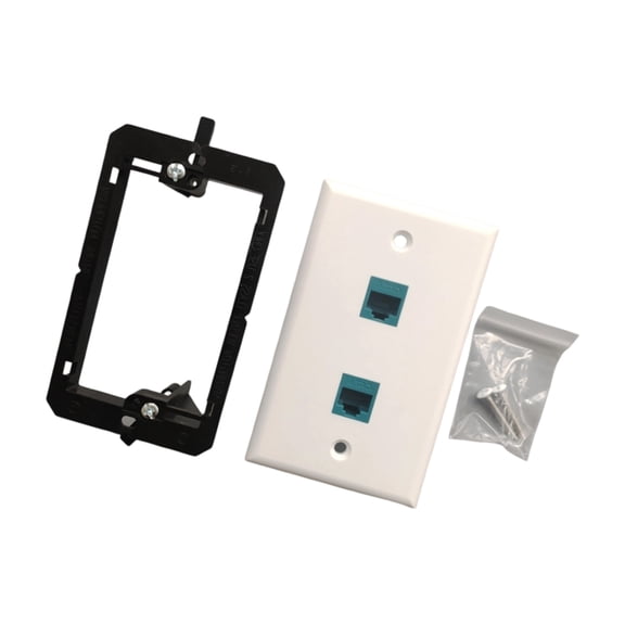 1. Gigabit Ethernet Wall Plate Coupler, Single/Double Port Pass Through Outlet Panel with Quick Install Mounting Bracket