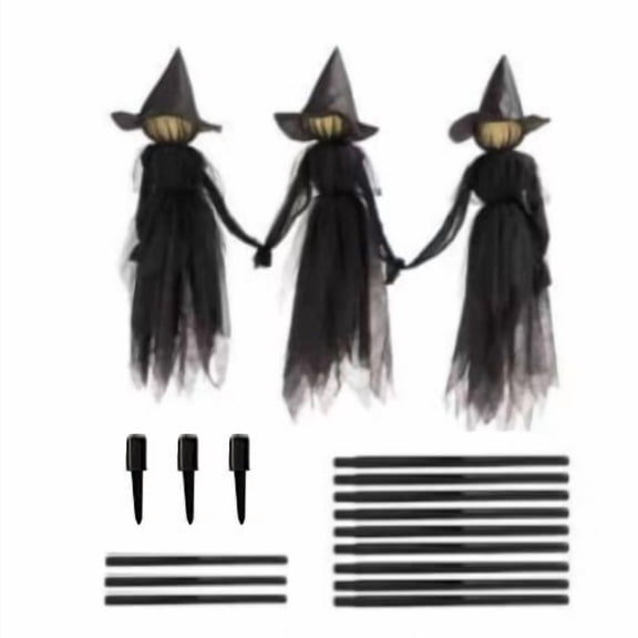 1. Glowing Head Halloween Decoration, 4.9ft Tall with 3 Witches, Outdoor Yard & Ornament for Garden Party