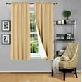 thumbnail image 1 of 1 Gold panel rod pocket 100 % privacy foam lined window dressing light filtering curtain R64 size 35" wide X 63" length, 1 of 5