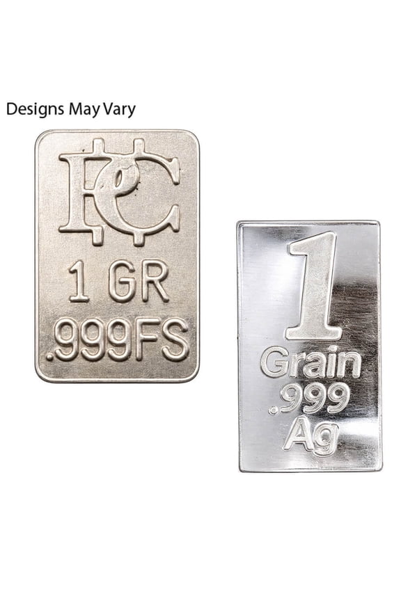 1 Grain Generic Silver Bar .999 Fine