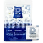 1 Gram [50 Packs] Dry & Dry Premium Silica Gel Packets Desiccant Dehumidifiers - Rechargeable Paper FDA Compliant
