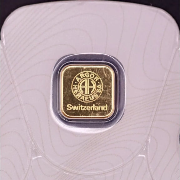 1 Gram Gold Argor Heraeus Goldseed Bar 1 g .9999 Fine Gold - In Assay